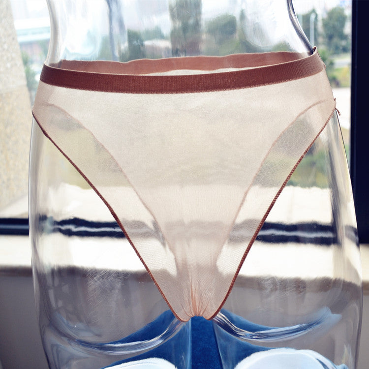 Ultra-thin Transparent Glossy Seamless Stockings Panties One-piece Seamless Sexy Fun Triangle Panties Unisex Shorts