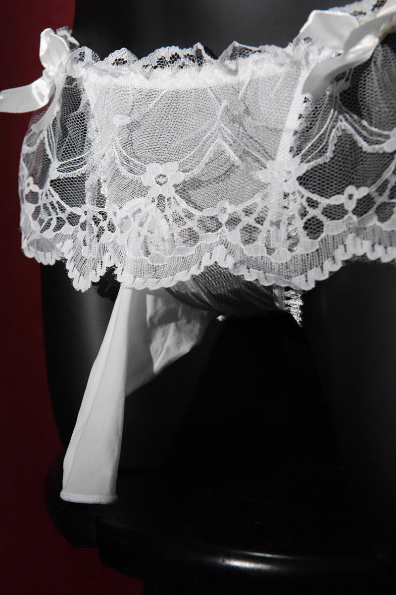 Men's Sexy Thong Lace Strap Underwear Ultra-thin Transparent Low-rise Transvestite Erotic Underwear Airplane jj Set