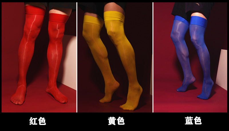 912Silky Smooth Shiny Long Stockings Thin Glossy Base Stockings Shiny Stockings Sexy Men and Women Glossy High Stockings