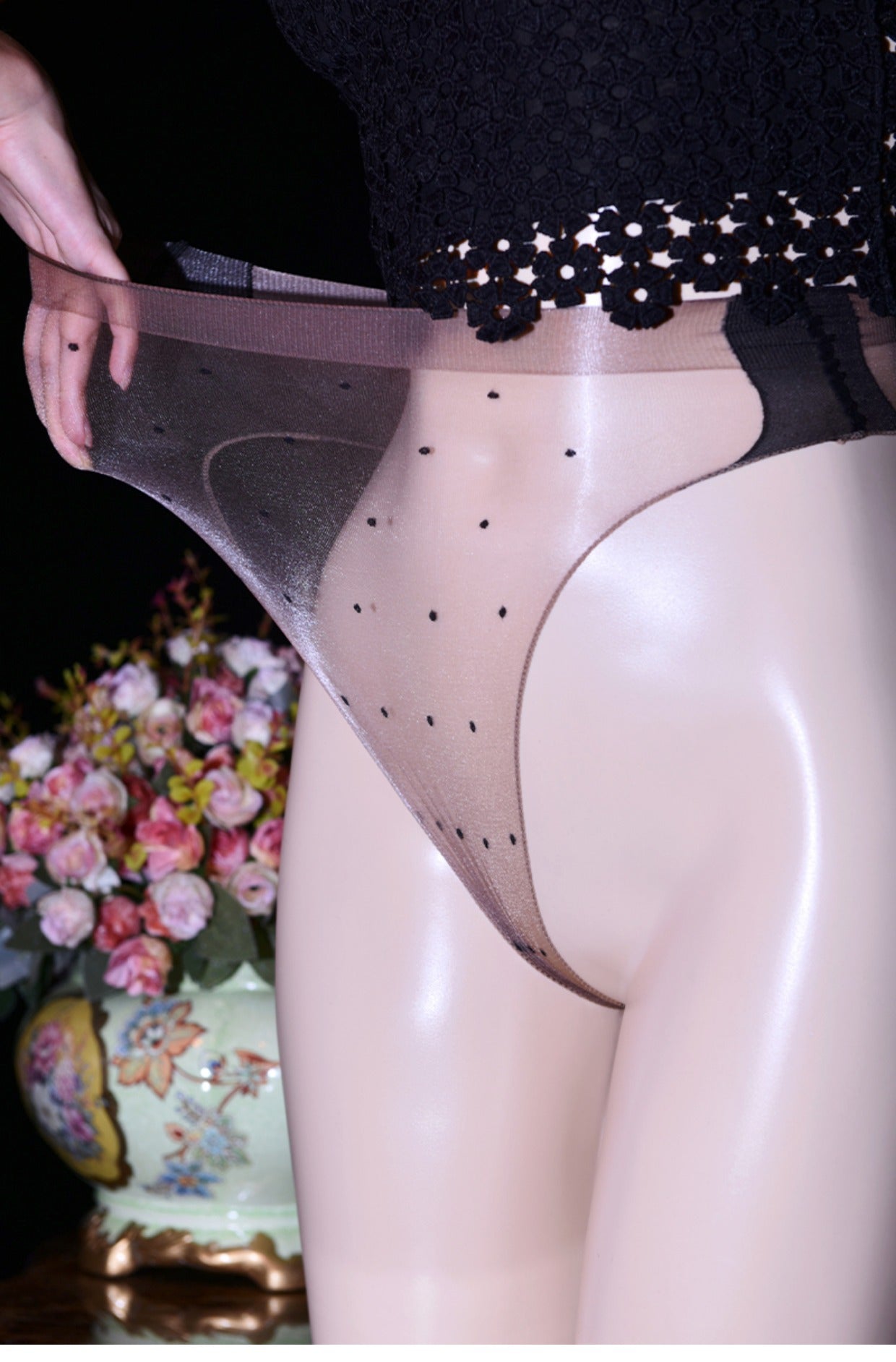 Ultra-thin Glossy Triangle Briefs jj Set1D Polka Dot Fully Transparent Seamless Sexy Silky Wave Point Underwear Plus Size Women's Underwear