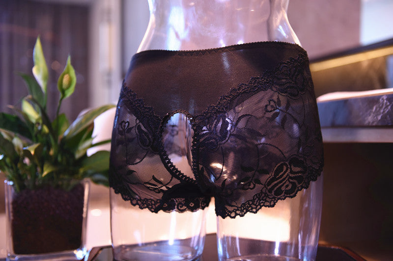 Lace Panties for Women Mid-Waist Temptation Hip Lift Pure Cotton Crotch Triangle Panties Women's Underwear Lace Trim Hip-Hugging Breathable Sexy Lace