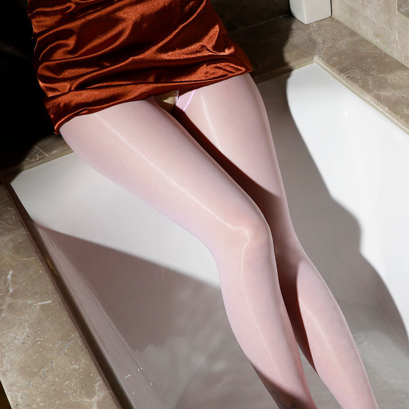 8D Shiny Open Crotch Pantyhose Glossy Sexy Temptation Erotic Stockings Women's Pantyhose Luster912Silk Smooth Socks