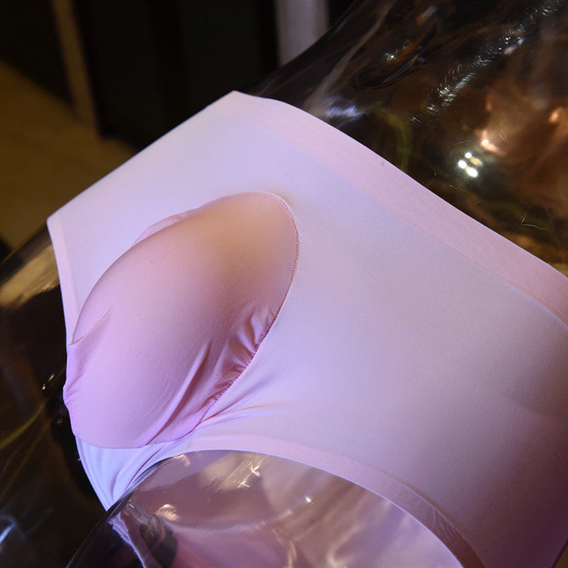 Men's Ultra-Thin Ice Silk Seamless Mask Underwear jj Sexy and Fun Youth Breathable Quick-Dry Mid-Waist Briefs