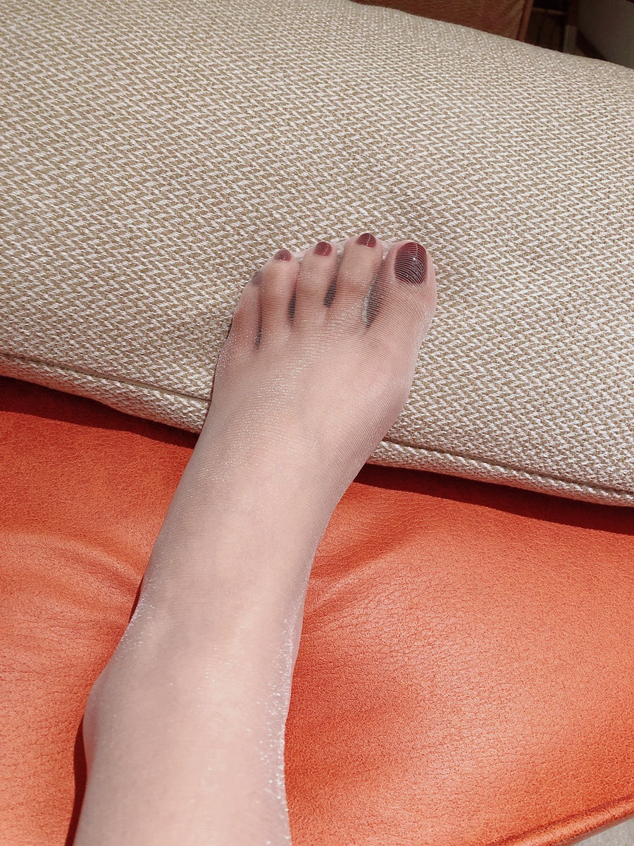 Third Generation Ultra-Thin Pantyhose White with Footed Design One-Line Extended175Wearable Black Invisible Retro Blue