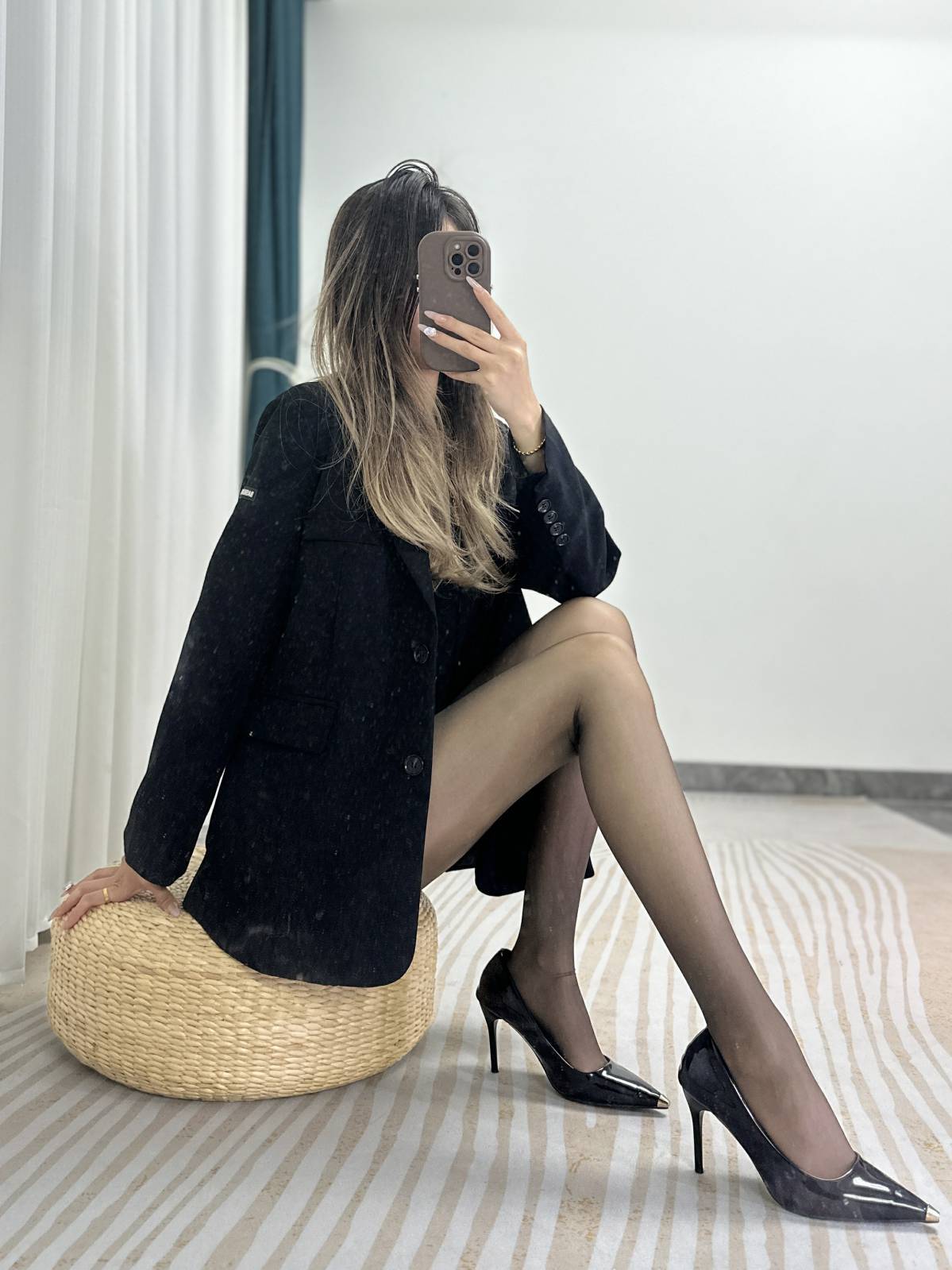 8401Seamless Deep Crotch Milk Chocolate Fragrance Stockings Women Ultra-Thin Section Silky Smooth Transparent Pantyhose