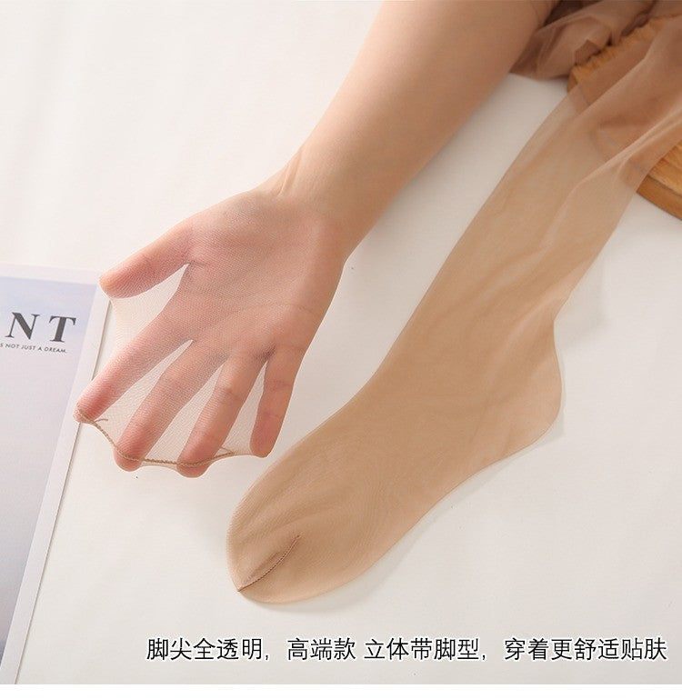 0D Transparent file360Ultra-thin Seamless Stockings Summer Thin Full Transparent Women's Socks Toe Transparent Seamless Pantyhose