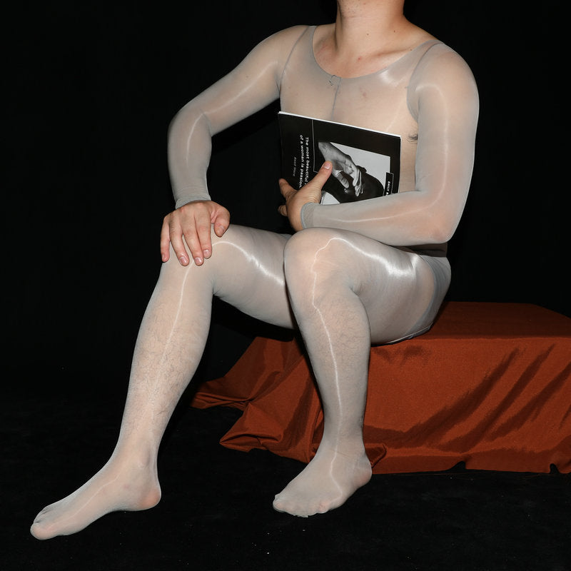 AliExpress Plus Size Shiny Full Body Stockings Bodysuit Shiny912Needle Tape jj Men's Full Body Stockings with Pants Set