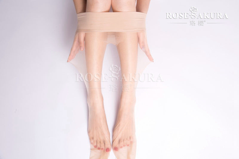 Luo Ying8223Core-spun yarn smooth and seamless360Seamless Plus Size Pantyhose Fully transparent ultra-thin toe caps【Tax Included