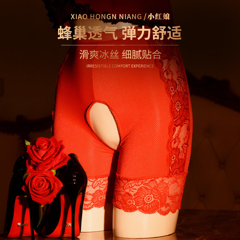 Sexy Underwear for Women, Tempting Open-Crotch, Sexy Lingerie for Couples, No Need to Take Off, Plus Size, Insertable Boxer Briefs, Passionate Set