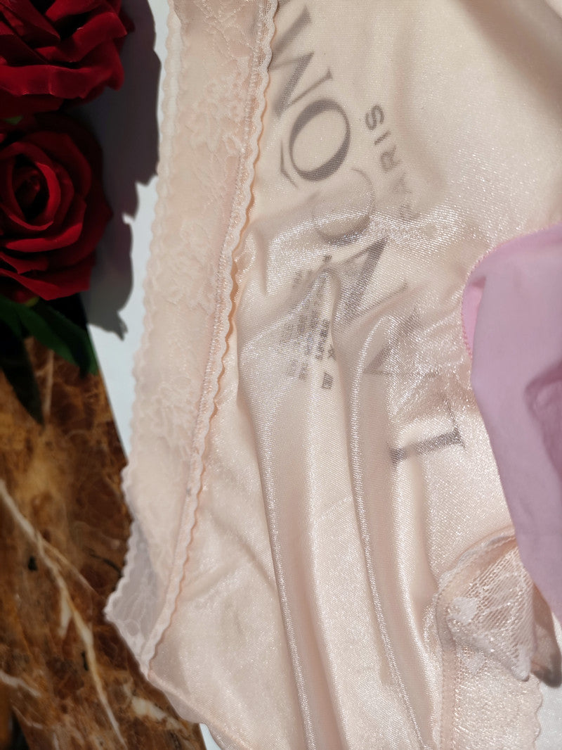 Little Red Dress Floating Fly Boxer Briefs Ultra-thin Silky Nude Ice Silk Plus Size Sexy Fun Crotchless Shiny Underwear for Women