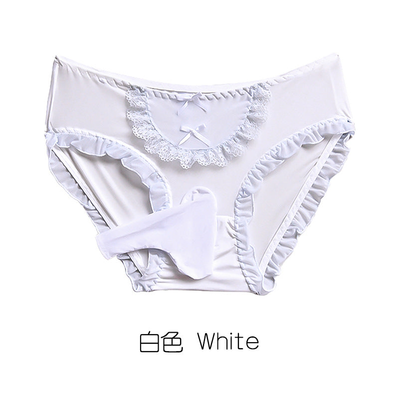 Men's Sexy Underwear Japanese Style Ice Silk Shorts Sexy Men Insertable Cute Sweet Lolita Triangle Briefs