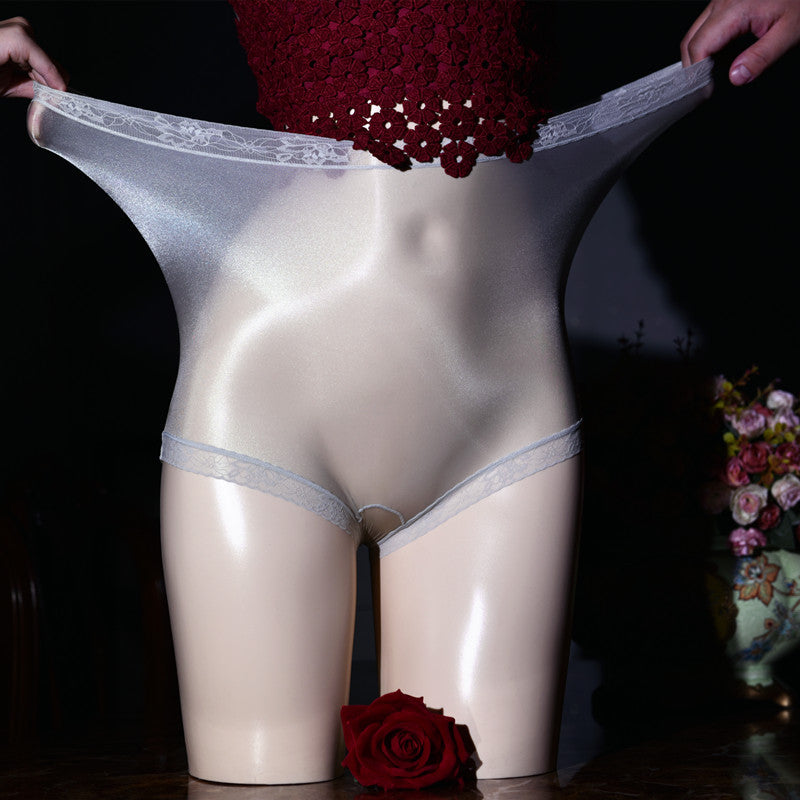 Little Red Matchmaker Floating Fly Boxer Briefs Ultra-thin Men's Silky Nude Ice Silk Plus Size Sexy Belt jj Set of Shiny Underwear