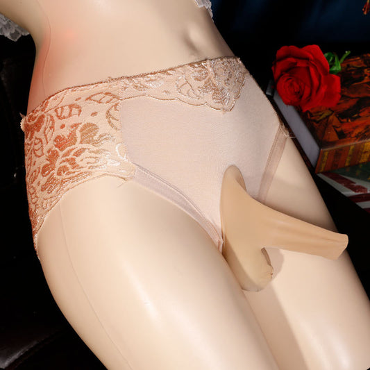 Men's Underwear Summer Sexy Belt jj Set of Gun Bullet Separation Lace Low Waist Triangle Underwear for Men, Sexy Large Size, Breathable