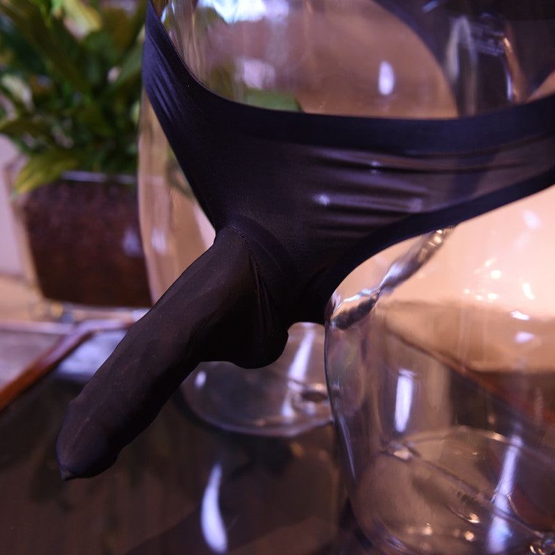 Traceless jj Underwear Ice Silk Thong Low Waist Youth Solid Color Briefs Factory Direct Tight Breathable Comfortable Men's