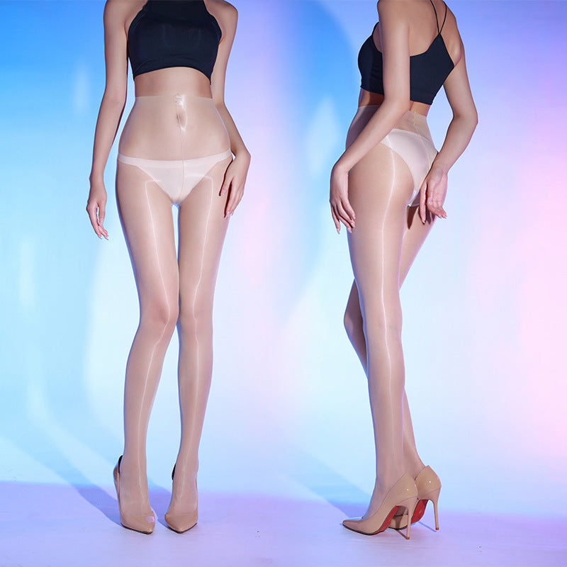 640High Density Needle「Kyoho Jelly」One-Line Open Crotch Glossy Stockings Ultra-Thin Smooth Shiny Transparent Pantyhose