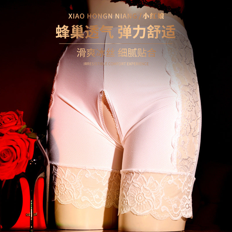 Sexy Underwear for Women, Tempting Open-Crotch, Sexy Lingerie for Couples, No Need to Take Off, Plus Size, Insertable Boxer Briefs, Passionate Set