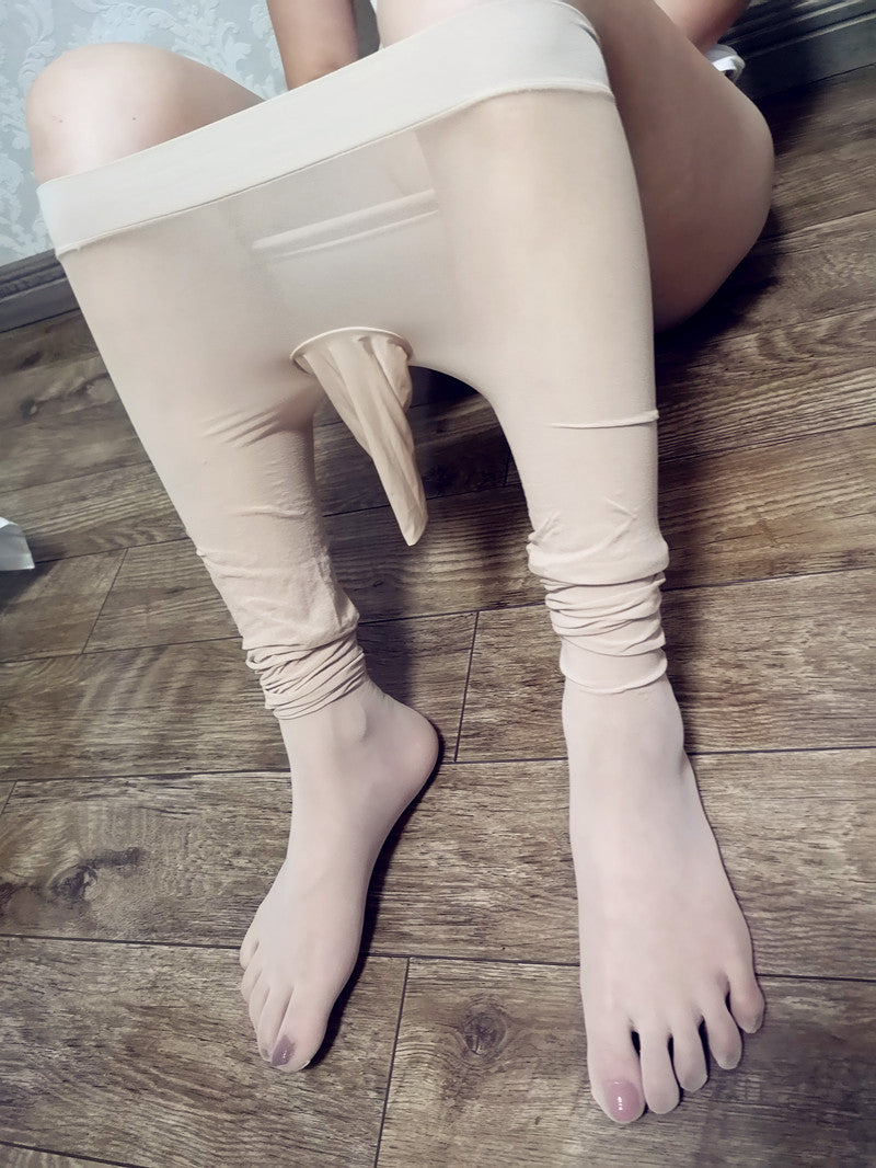 Men's Pantyhose Stockings Bare Legs Five Fingers360Seamless Full Transparent Anti-Snag Invisible Toe Separator for Summer