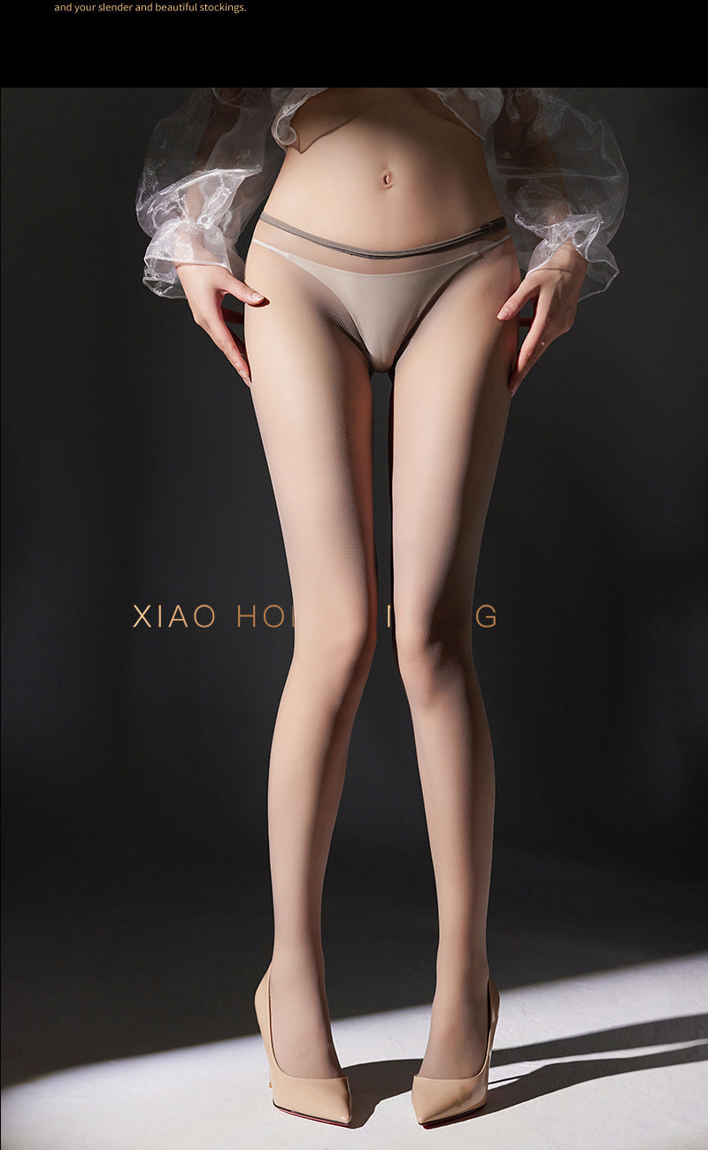 8mm Minimalist Narrow Edge Deep Crotch Seamless Stockings All Over Transparent Velvet360Seamless High Elasticity Pantyhose0D