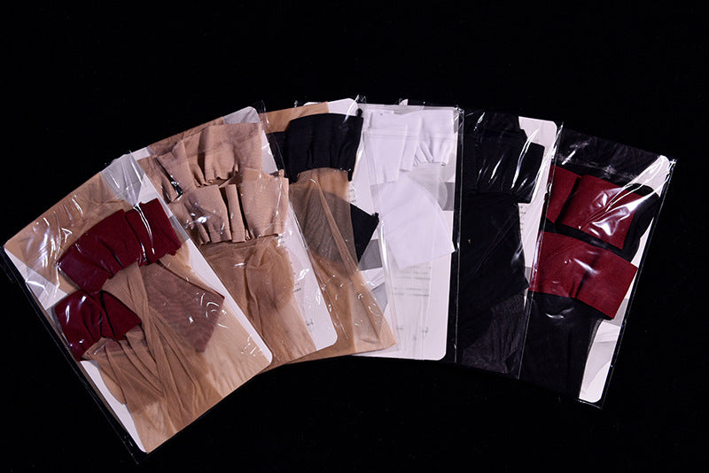 Thigh Socks Lace Ultra-Thin High Stockings Long Stockings Women Over The Knee Sexy Non-Slip Erotic Transparent Flesh Red Edge Stockings