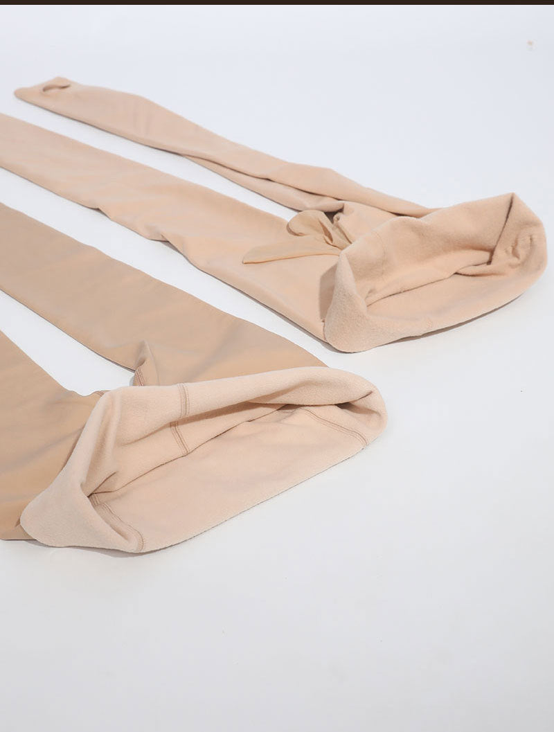Autumn and Winter Bare Leg Artifact Men's Flesh-colored Leggings Slim High Waist Fleece-lined Warm One-piece Sexy jj Pantyhose Set