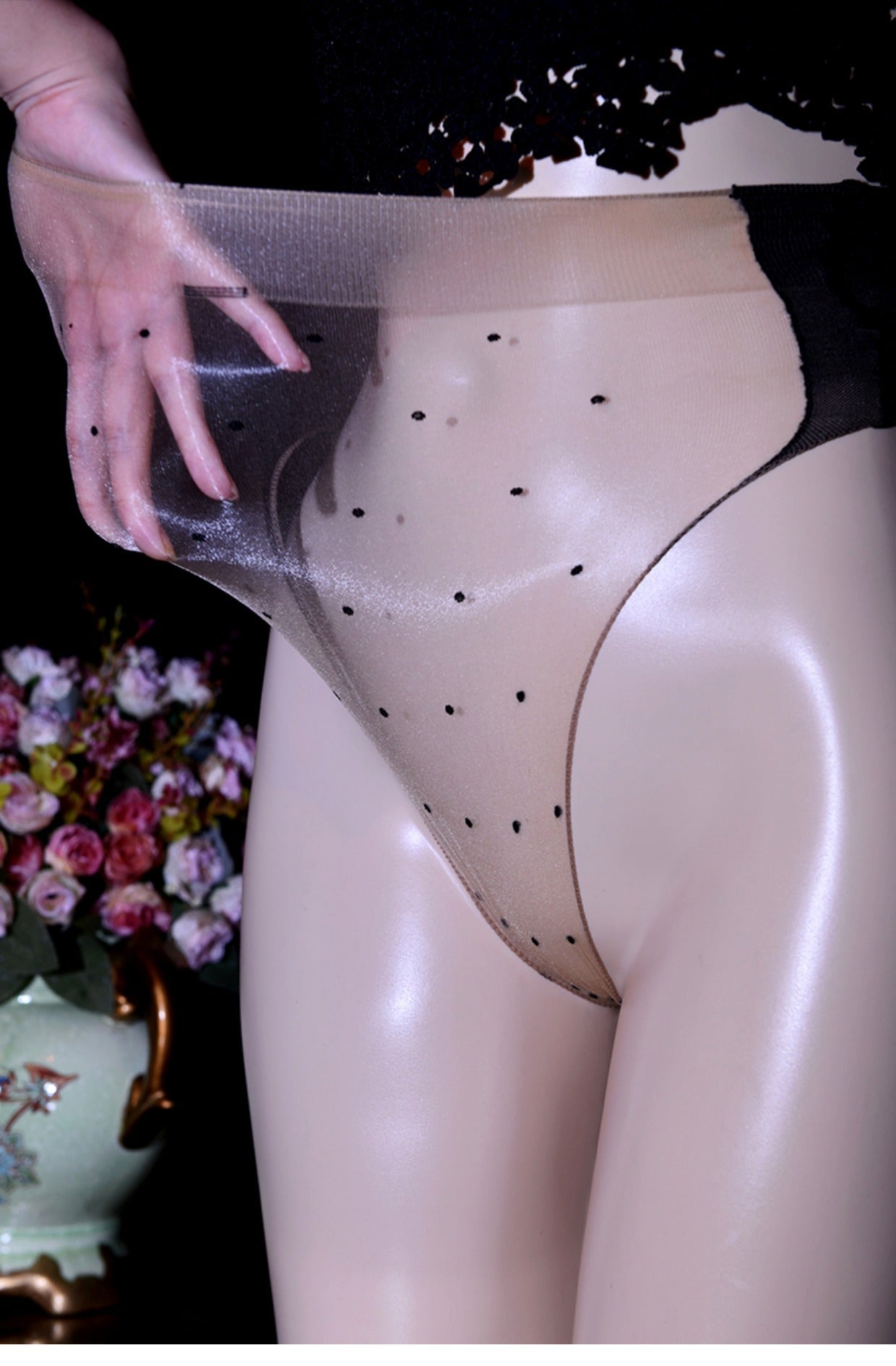 Ultra-thin Glossy Triangle Briefs jj Set1D Polka Dot Fully Transparent Seamless Sexy Silky Wave Point Underwear Plus Size Women's Underwear