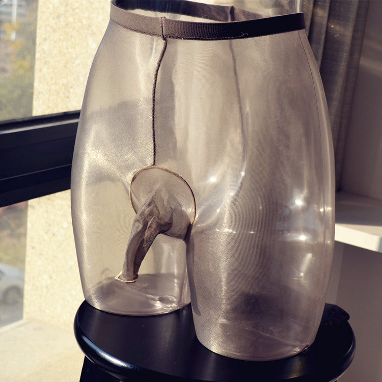 2Ultra-thin1D Men's Shiny Pantyhose Glossy Shiny Leg Socks One-Line Crotch-Free Sexy Stockings