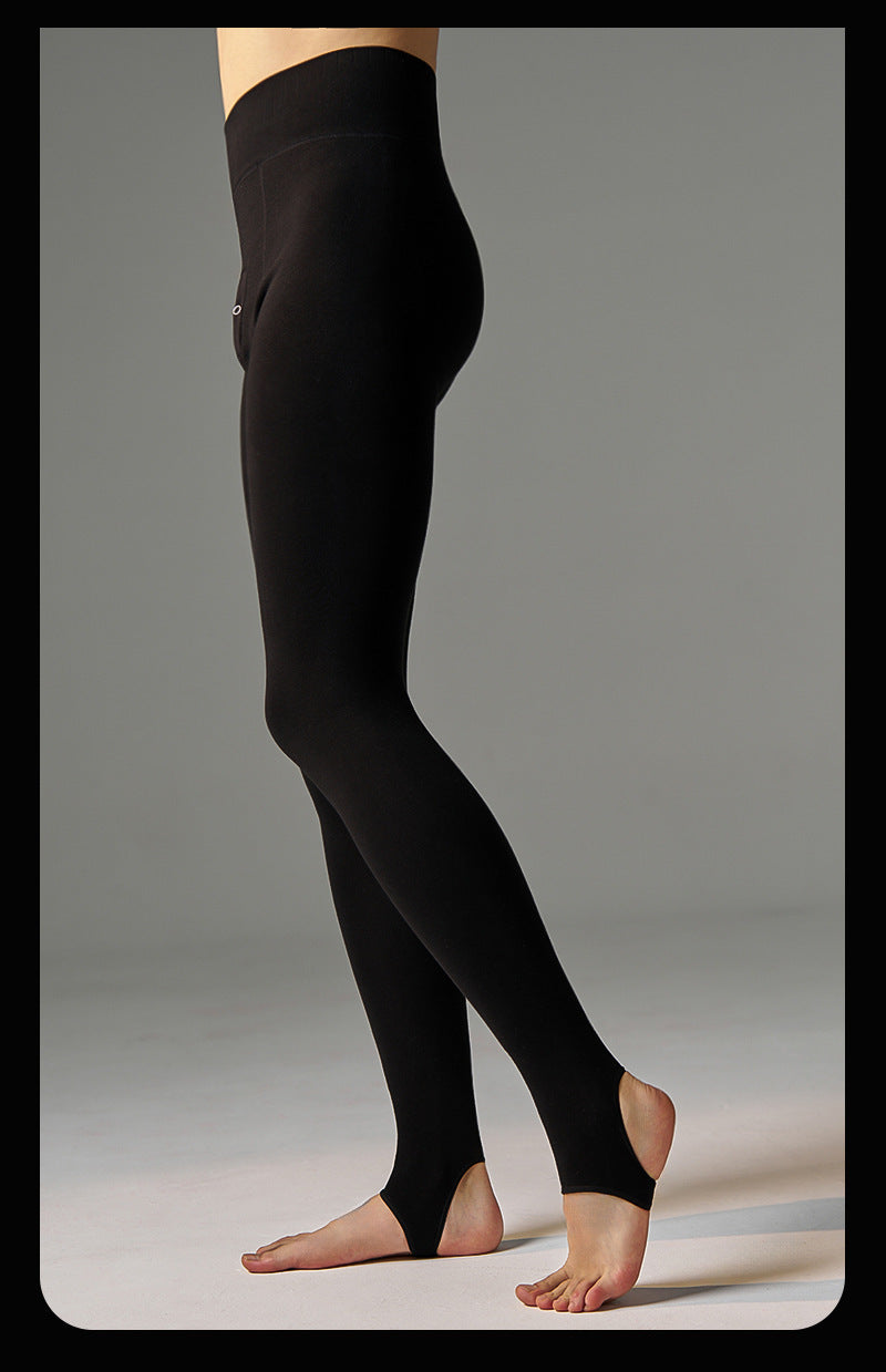 Autumn and Winter Fleece-Lined Warm Sexy Men's Leggings Thickened Bare-Leg Slim High-Waist200Plus Size One-Piece Tights