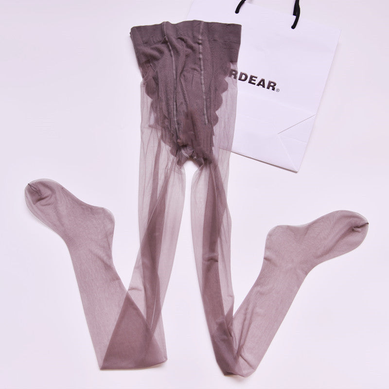 512High-Density Seamless Bikini Pantyhose for Women, Thin Summer Sexy Flight Attendant Gray Silky Skin Tone Transparent Tights