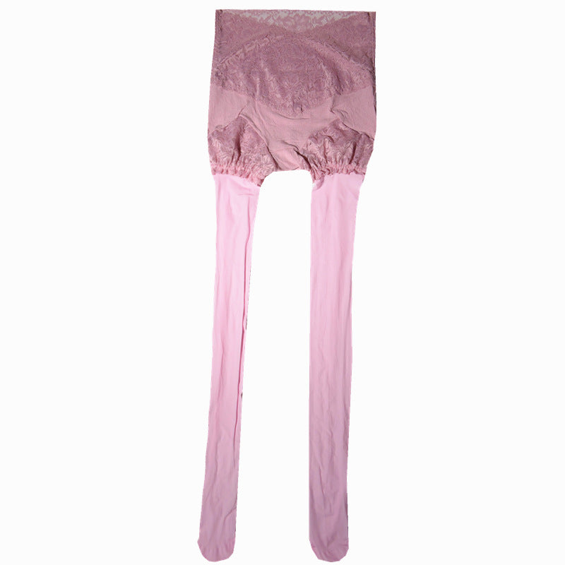 2021New Glossy White Open Crotch Lace Stockings Panties One-Piece Black Stockings Women Thin Sexy Open Crotch Liquid Stockings