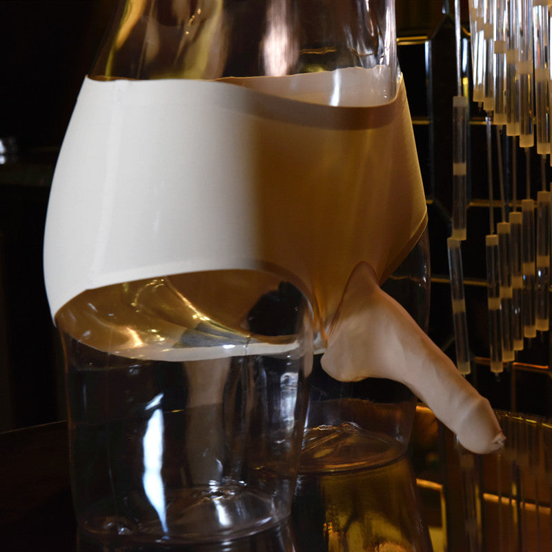 Men's Ultra-Thin Ice Silk Seamless Mask Underwear jj Sexy and Fun Youth Breathable Quick-Dry Mid-Waist Briefs