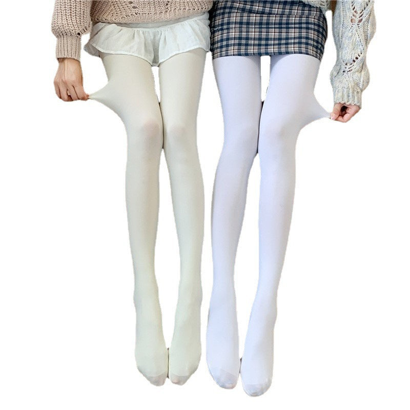 Adult Japanese Style Milky White Stockings Girl Lolita lolita Velvet Thin Base Layer Tights